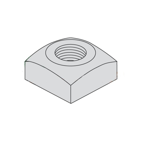 Newport Fasteners 1/4-20 Regular Square Nuts/Steel/Hot Dip Galvanized , 2000PK 242317 - main